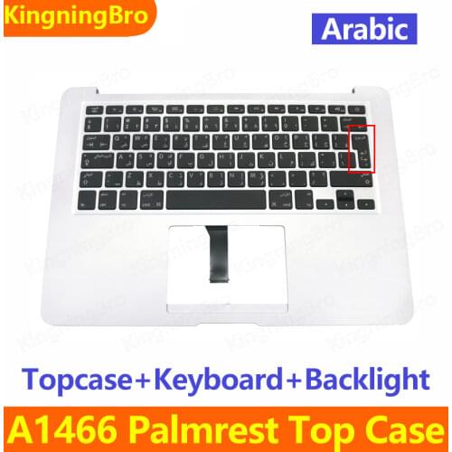 Original A1466 Arabic Keyboard with Backlight with Topcase For Macbook Air 13" A1466 Palmrest Top Case 2013 2014 2015 2017 Years