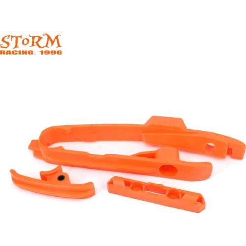Orange Chain Slider Sliding Swingarm Guide With Brake Hose Clamp For KTM SX SXF 125 150 200 250 350 450 525 2011-2015 11 12 13