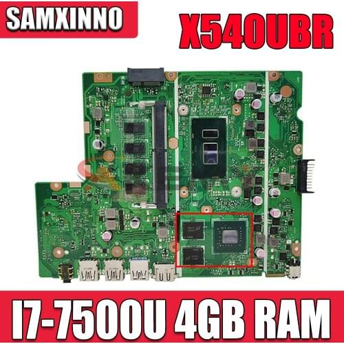 Akemy X540UBR laptop mainboard For ASUS X540UB X540UBR X540UV original motherboard with 4GB RAM I7-7500U V2G tested full 100