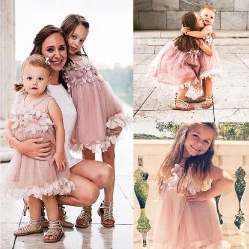Pudcoco Girl Dress Adorable Kids Baby Girl Tutu Tulle Lace Dress Bridesmaid Petal Party Formal 0-7Y
