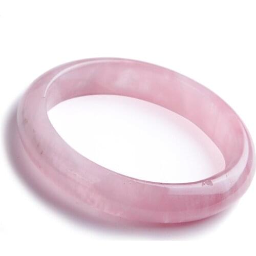 Genuine PNatural Rose Quartz Bangle Pink Gemstone Crystal Woman Lady Natural Stone Fashion Bangle Inner Diameter 56mm