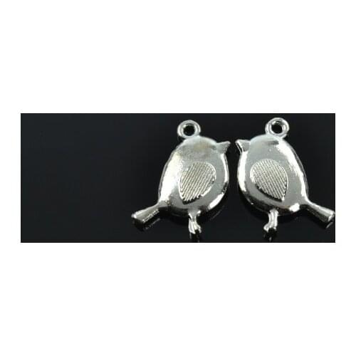 15pcs Silver Plated animal bird Charms alloy Pendants for Bracelet Necklace Jewelry Making Accessories DIY 19*19mm 1724
