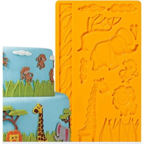 Moulds Lace Shape Paste Mold Silicone Fondant And Gum Cake Embossing Decoration Mold Zoo Animal