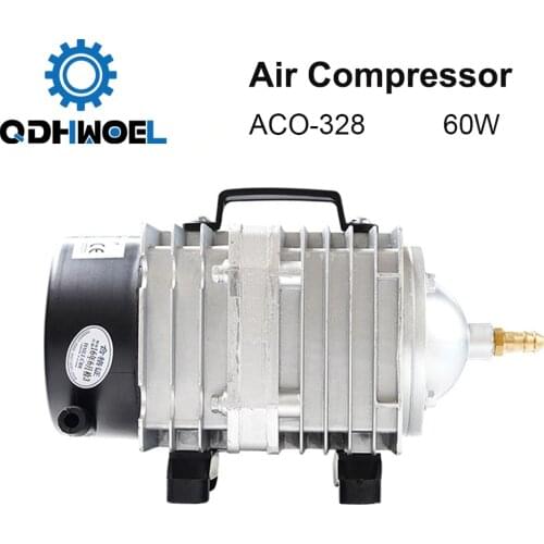 QDHWOEL 60W Air Compressor Electrical Magnetic Air Pump for CO2 Laser Engraving Cutting Machine ACO-328