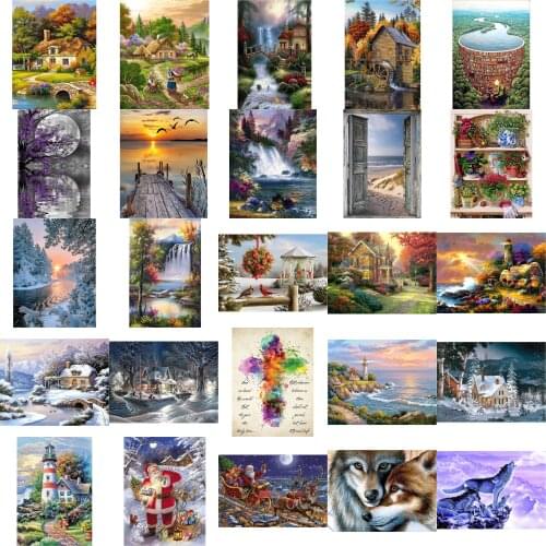 Snowing volves styles cross stitch kit people 18ct 14ct UNprinting11ct print canvas stitches embroidery DIY handmade needlework