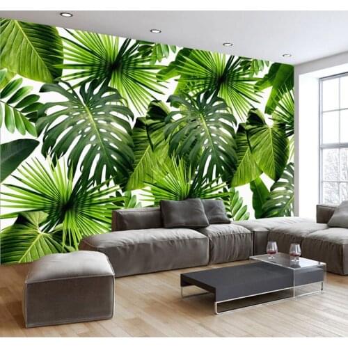 Modern Custom 3D Mural Wallpaper Southeast Asia Tropical Rainforest Banana Leaf Photo Bedroom Wall Murals Non-woven Wallpaper