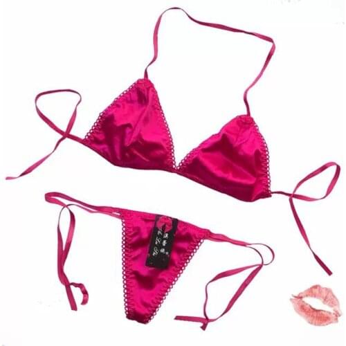 Sexy Women Panties T-back Female Silk Low Waist G-String Thong Underwear Set Ladies string Lace Lingerie Lace Intimates knicker