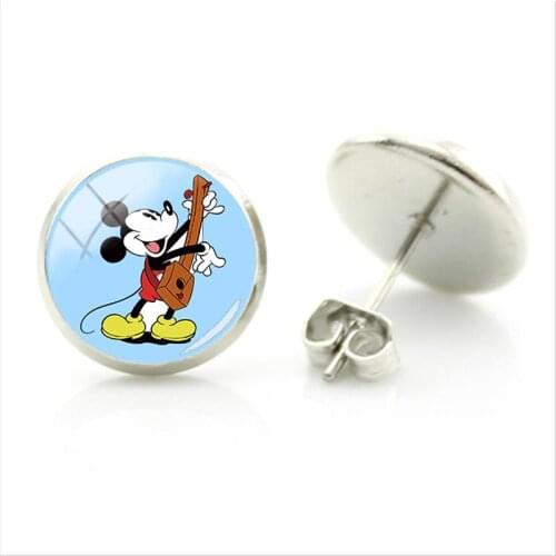 Disney Mickey Mouse Earrings Mickey Mouse Singing And Dancing Modeling Glass Earrings Jewelry Mickey Mouse Earrings Women Men