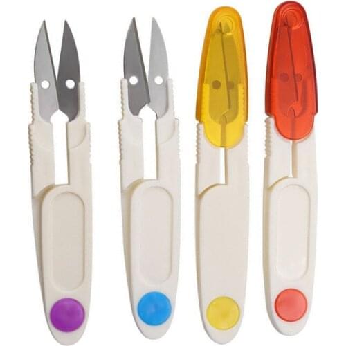 URANN 1Pcs Multicolor Trimming Sewing Scissors Nippers U Shape Clippers Yarn Stainless Steel Embroidery craft Scissors Tailor