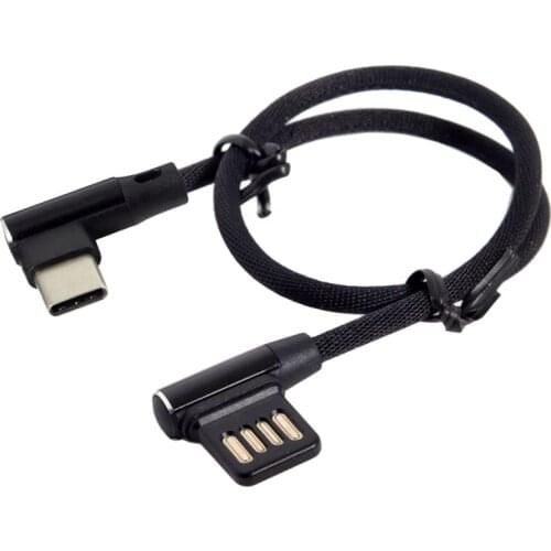 Usb-C 3.1 Type-C To Left Right Angled 90 Degree Usb 2.0 Data Cable with Sleeve for Tablet & Phone 15Cm