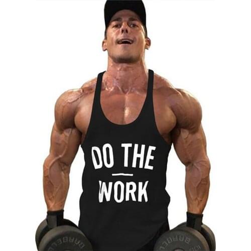 Running Vest gym clothes Bodybuilding Stringer Tank Top Men Cotton Fitness mens sporting Singlets Men