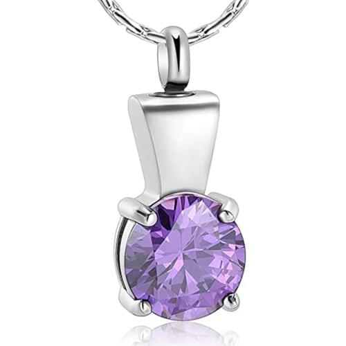Cremation Ashes Jewelry Memorial Urn Necklace Stainless Steel Crystal Urn Locket for Women/Men