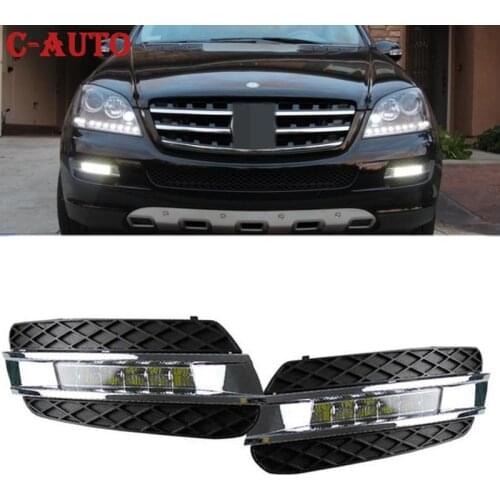 1Pair Car Left Right Front LED DRL Daytime Running Light For Mercedes Benz W164 ML350 ML280 ML300 ML320 ML500 06-2009/01-2011