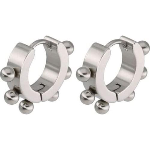 1Pcs Hot Style Han Edition Stainless Steel Spheres In Ear Clip Double Earrings Ear Clip Puncture Fashion Accessories