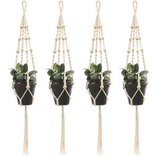 1PC Hanging Baskets Flowerpot Plant Holder Pot Macrame Plant Hanger Hanging Planter Basket Jute Rope Braided Craft Vintage Decor