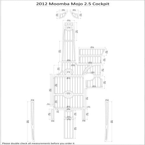 2012 Moomba Mojo 2.5 Cockpit Pad Boat EVA Teak Decking 1/4" 6mm