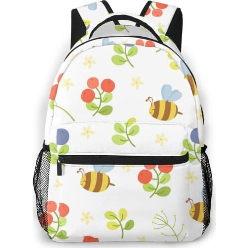 2021 Backpack Women Shoulder Bag Bees Berries Fashion School Bag For Teenage Girl Backpacks Travel Bag