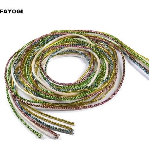 Random Color 4bags(8m)/set Holographic Mylar Cord Flashabou Minnow Body Braid Flash Tubing for Fish Fly Tying Material Dia 3~4mm