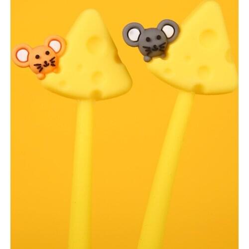 48PCS Japanese Cute Pencil Mouse Cheese Modeling Student Gel Pen Office Writing Stationery Kawaii School Supplies