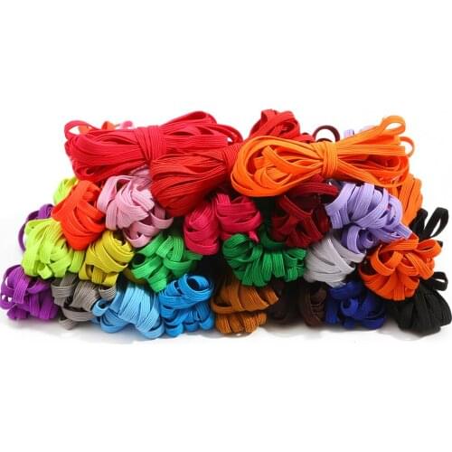 5Meter/lot 6mm Colorful Elastic Bands Rope Rubber Band Elastic Line Spandex Ribbon Lace Trim Waist Band DIY Clothing Accessories