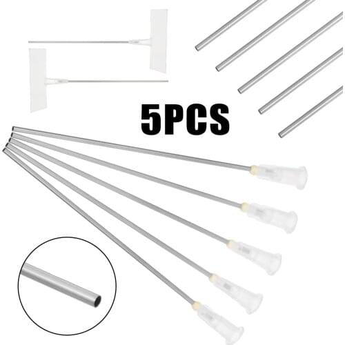 5pcs 100mm White Blunt Dispensing Needles Syringe Needle Tips Plastic + Metal Material For Ink Refilling Mixing Liquid