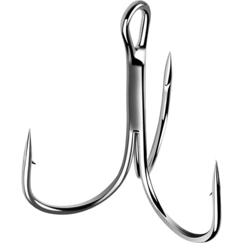 50pcs/ Set Fishhooks Treble Fishing Hooks Black Nicle Barbed Fishhooks Super Sharp Carp Triple Hooks Sea Tackle Accessories Hot