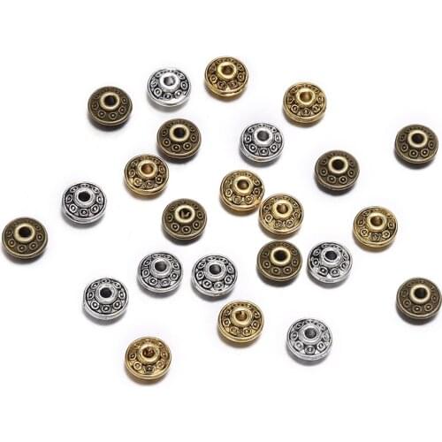 50Pcs/lot 6mm Metal Gold Plated Loose Spacer Bead Cone Pattern Vintage Beads For DIY Bracelets Jewelry Making Supply Accessories