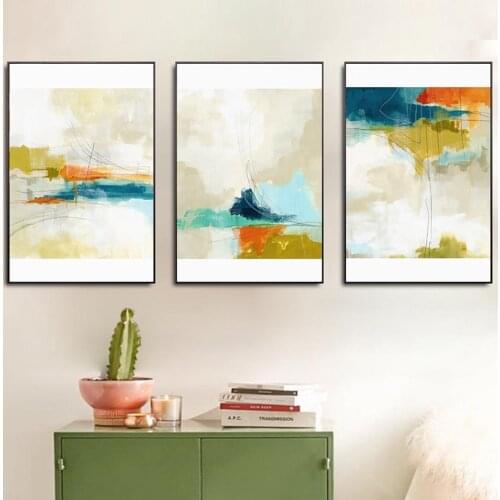 Abstract Sky Canvas Painting Multi Colors Clouds Poster Prints Nordic Wall Art Pictures For Living Room Home Decor No Frame
