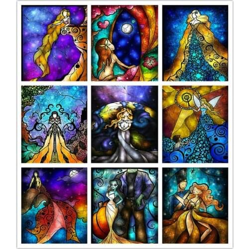 10 style cartoon 5d diamond painting fairy full square drill sticker diamond mosaic kids handmade diamond embroidery 20x25cm