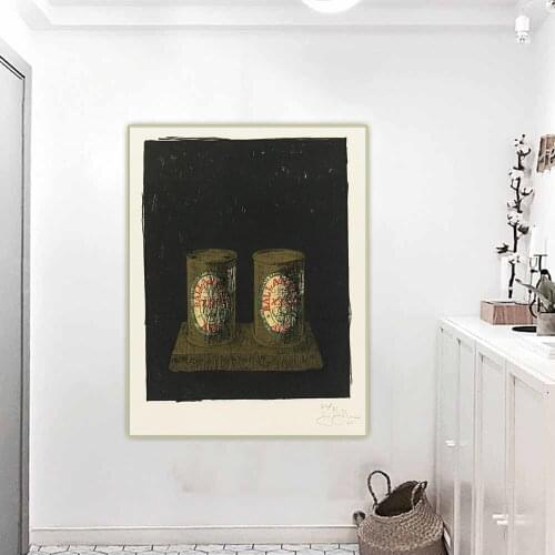 Citon Jasper Johns《Ale Cans》Canvas Art Oil Painting Artwork Poster Picture Wall Hanging Decorations Home Living Room Decor