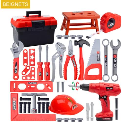 Kids Toolbox Kit Engineer Simulation Repair Tools Educational Toy Electric Drill Screwdriver Tool Pretend Play Toys For Children