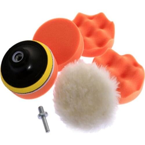 7Pcs Car Polishing Disc 3inch 75mm Buffing Waxing Pad Sponge Wheel Kit Buffer With Drill Adapter Set