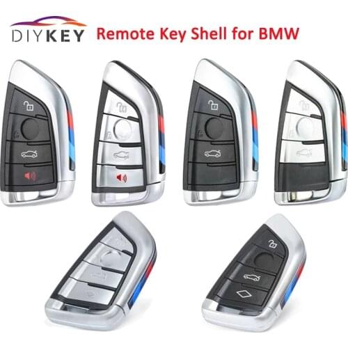 DIYKEY Knife Card Style for BMW X5 X6 F15 F16 G30 7 Series G11 X1 F48 F39 Smart Remote Car Key Shell Case Fob 3 or 4 Button
