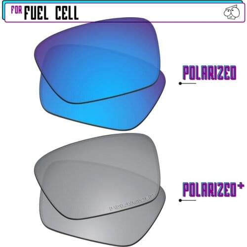 EZReplace Polarized Replacement Lenses for - Oakley Fuel Cell Sunglasses - Silver P Plus-Blue P