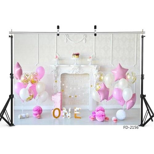 1st Birthday Bolloom Fireplace Background Decorations For Baby Shower Child Party Photography Backdrops Photo Booth Studio Props