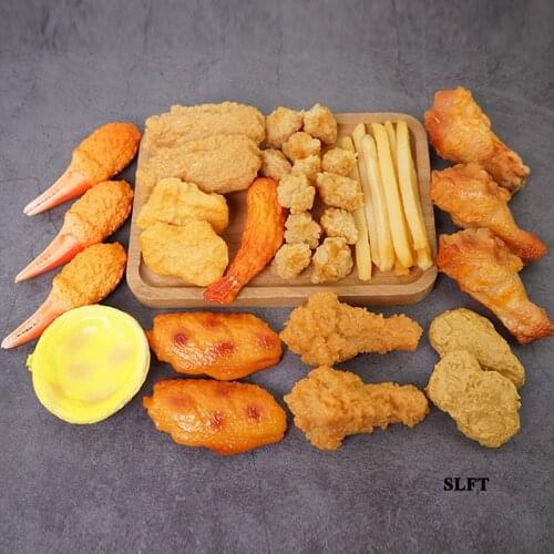 Fried Roast Chicken nugget Wings Drumsticks French Fries hot dog Hamburger burgers fake simulation food model props