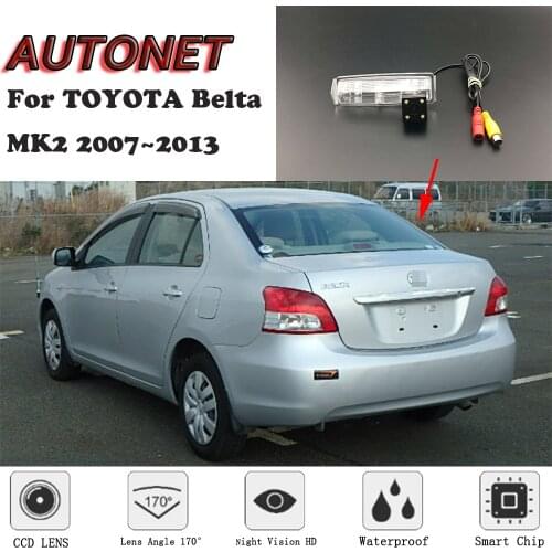 AUTONET HD Night Vision Backup Rear View camera For TOYOTA Belta Vios Yaris Sedan XP90 MK2 2007~2013 CCD/license plate Camera