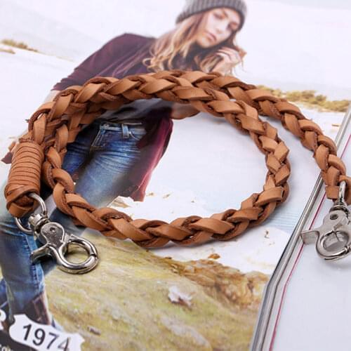 Classic Punk Woven Braid Jeans Chain Wallet Chain Charms Handbag Keychain Mens Rock Clothing Accessories Waist Ornament