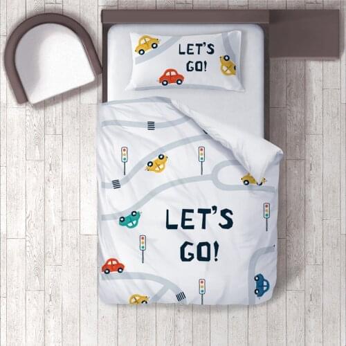 Duvet Cover Set Bedding Set Pillow Case for Baby and Kids Room 3D Printed White Way Car Model 1330