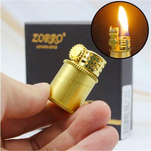 Copper Case Capsule Gasoline Flint Lighter New Portable Kerosene Lighter Free Inflatable Oil Lighter Grinding Wheel Gasoline