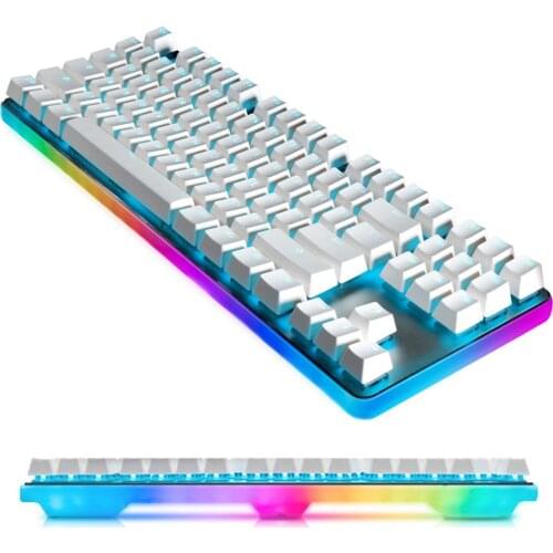GANSS RGB Mechanical Gaming Keyboard, 87Keys TKL Cherry MX Brown- 360 Degree LED Backlit for FPS LOL Wow
