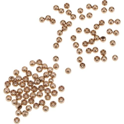 Pack of 100pcs Brass Fly Fishing Tying Head Bead Nymph Belly Eye 3.3mm 3.8mm