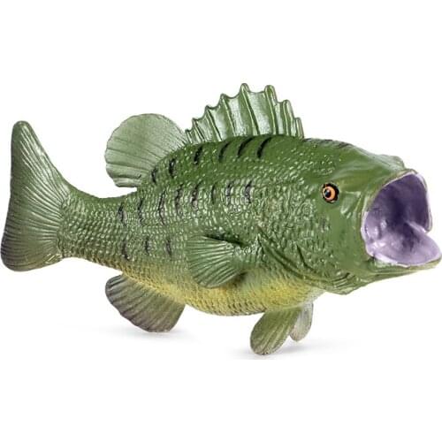 Solid Largemouth Bass Animal Model Action Figure Sea Animal Action Figures Collection Children Cognitive Toys