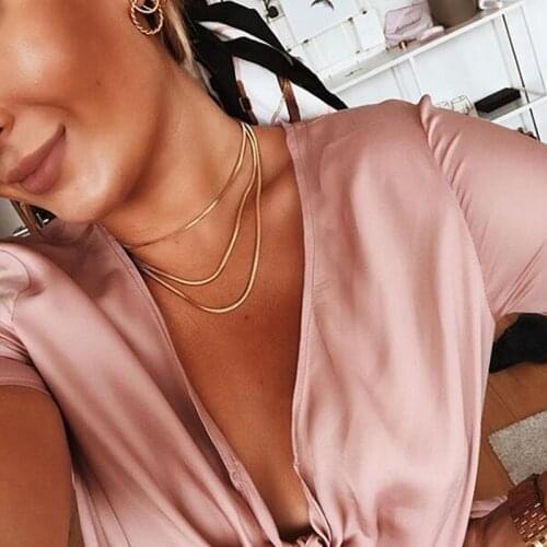Mavis Hare Stainless Steel SLEEK Snake Choker Necklace & Multi Layer Necklace 120CM Long size Sleek Collection Necklace set