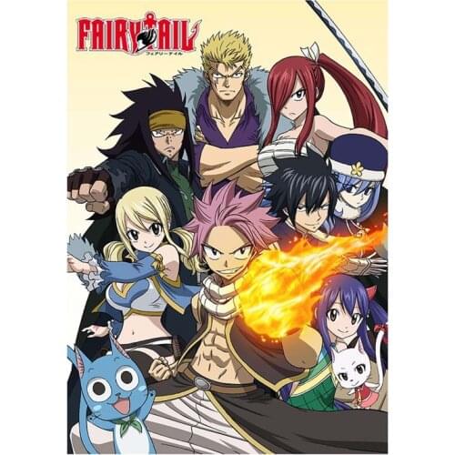 Anime Fairy Tail Posters Wall Stickers Slik Poster Prints High Definition Home Decoration Livingroom Bedroom