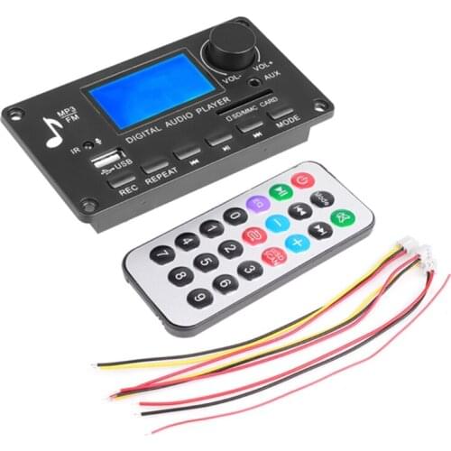 DC 12V Bluetooth 5.0 Audio MP3 Decoder Board With LCD Screen Supports Call//MP3/USB/TF/LINE IN/FM/BLUETOOTH