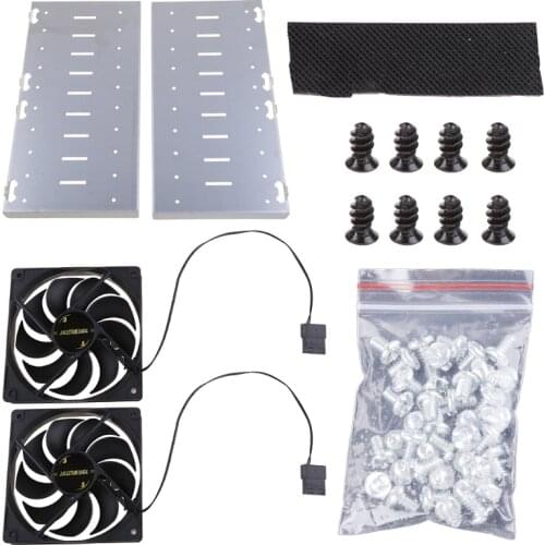 10 Bays 3.5 inch HDD SSD Hard Drive Mobile Rack Bracket All Aluminum Alloly with 4.72in Cooling Fans Hard Drive Cage