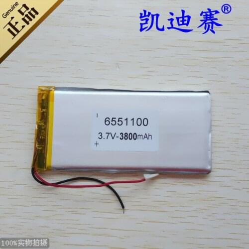 Polymer lithium battery 3.7V 6551100 3800mAh tablet computer LED instrument universal