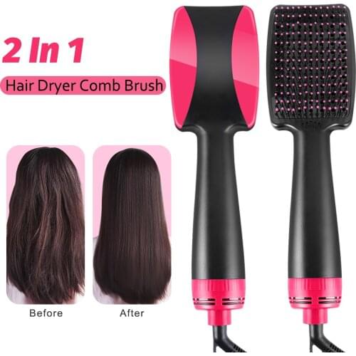 3 in 1 Professional Straightening Brush Blow Hair Dryer Styler Hot Air Comb One Step Hair Dryer and Volumizer Hair Styling Tools