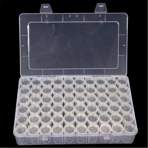 28/56/60 Bottle Transparent Plastic Storage Box Diamond Painting Accessories Removable Tool Nail Rhinestone Bead Storage Tool